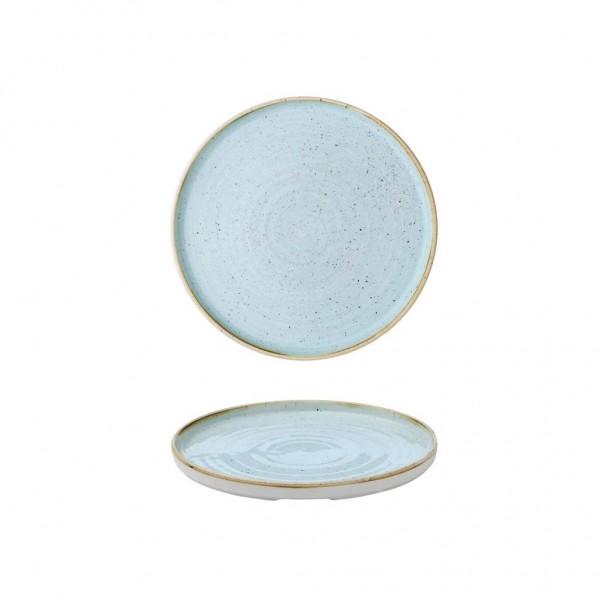 Piatto Piano Walled Stonecast Duck Egg Blue per ristoranti - Imballo 6 pz