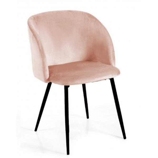 Poltrona Avvolgente RUBY Rosa Antico: Velluto e Metallo Nero per Arredo Contract Trendy - Stark s.r.l.