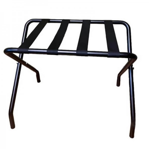 Reggivaligia per hotel, realizzato in acciaio con finitura nera e cinghie in PVC - Stark s.r.l.