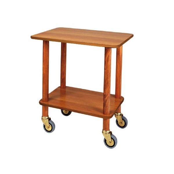 Wood gueridon trolley. Two 70x50 cm shelves. Swivel casters. 4 colors. CL903 - Forcar Multiservice