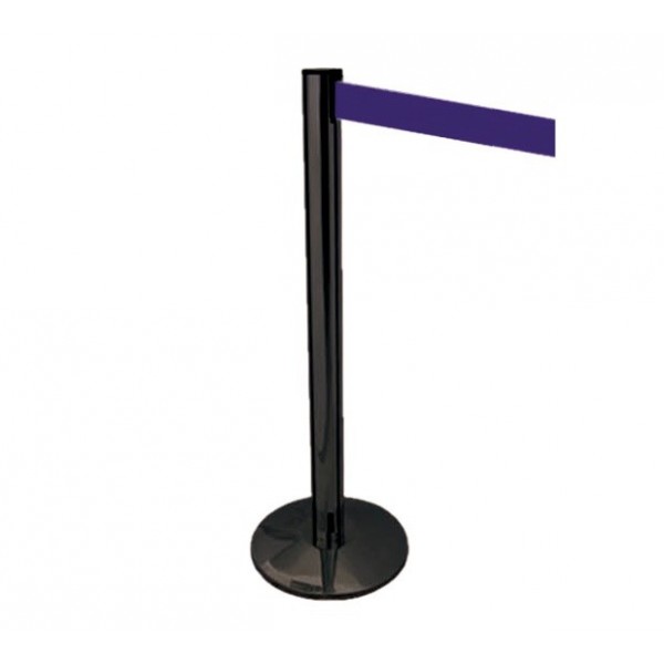 Black lane delimiting rod height 100 cm with 2-meter tape - Forcar Multiservice