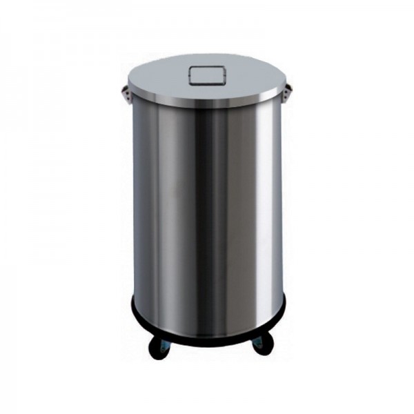 Pattumiera inox da 63 litri con ruote senza pedale. AV4671 - Forcar Multiservice