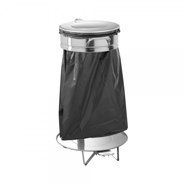 Pattumiera porta sacco rifiuti grande. coperchio in acciaio inox e pedale. AV4681 - Forcar Multiservice
