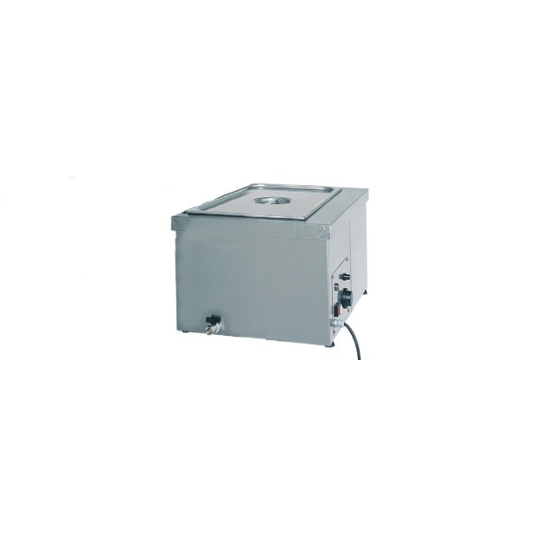 Tavola calda bagnomaria 1xGN 1/1 da banco in acciaio inox con termostato e rubinetto. - Forcar Multiservice