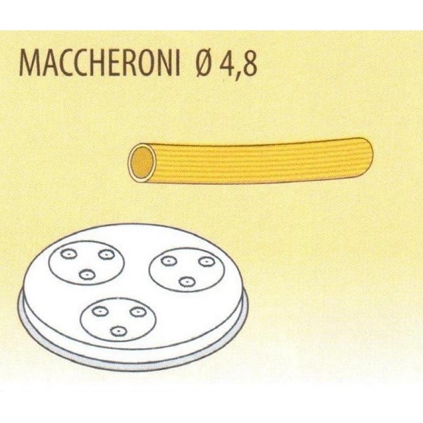 Trafila MACCHERONI 4,8 per macchina pasta fresca professionale Fimar MPF 8N - Fimar