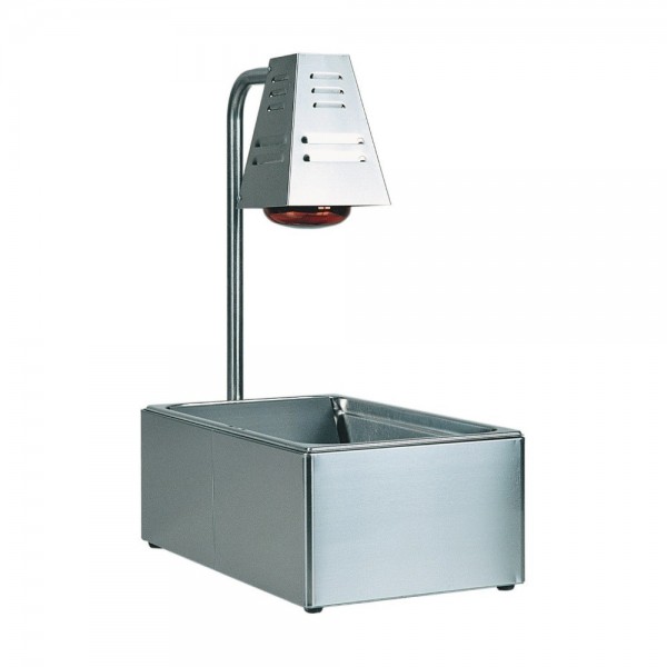 GN 1/1 countertop hot table with one or two 250W infrared lamps. stainless steel structure. - Forcar Multiservice