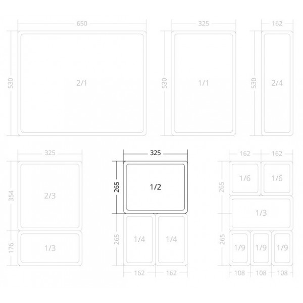 Stainless steel perforated false bottom for GN1/2 Gastronorm pans - Forcar Multiservice