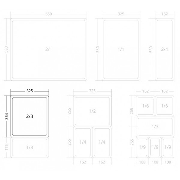 Stainless steel perforated false bottom for GN2/3 Gastronorm bowls - Forcar Multiservice