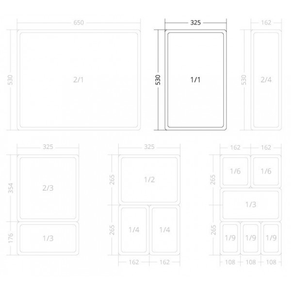 Falso fondo forato in acciaio inox per bacinelle Gastronorm GN1/1 - Forcar Multiservice