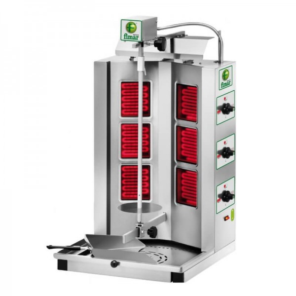 Gyros kebab elettrico, 6 resistenze a infrarossi, struttura in acciaio. Modello: GYR60 - Fimar