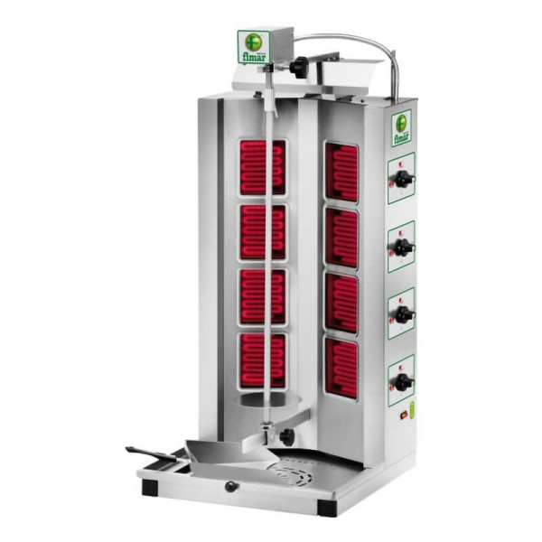 Gyros kebab elettrico, 8 resistenze a infrarossi, telaio inox. Modello: GYR80 - Fimar