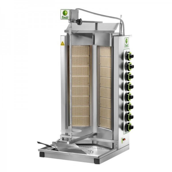 Gyros kebab a Gas, 16 bruciatori ceramici infrarossi, telaio inox. Modello: GYR80MD - Fimar