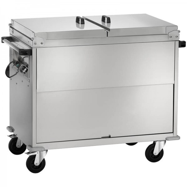 Bain-marie cabinet trolley with full stainless steel frame and lid. Series: CT - Forcar Multiservice
