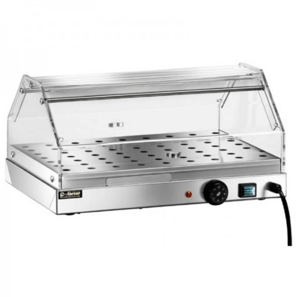 Vetrina riscaldata ad un piano, struttura in acciaio inox e plexiglass - Forcar Multiservice