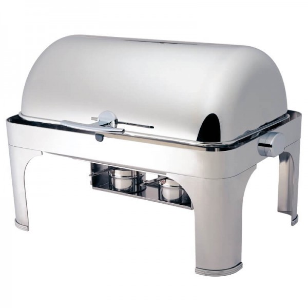 Chafing dish con coperchio roll top 180°, rettangolare. CD6502 - Forcar Multiservice