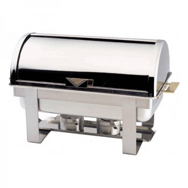 Chafing dish con coperchio rol top, rettangolare. Modello: CD9801 - Forcar Multiservice