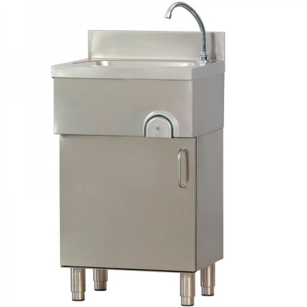 Lavamani Inox su mobile e comando a ginocchio. LMM - Forcar Multiservice