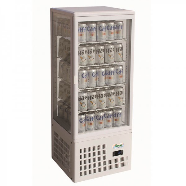 Refrigerated counter display case with 4 sides. Model: TCBD98 - Forcar Refrigerated