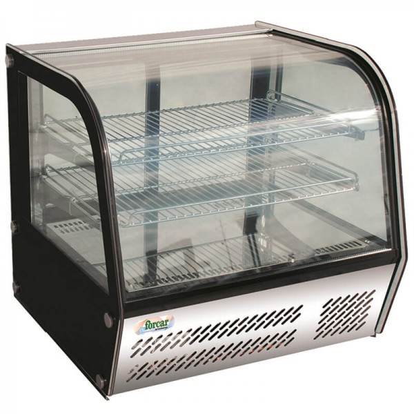4-sided refrigerated counter display with glass and led light. Model: VPR120 - Forcar Refrigerated
