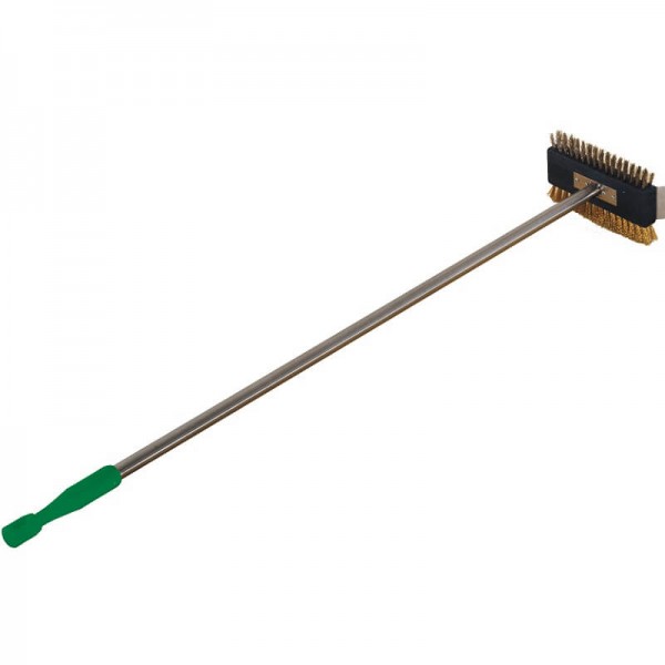 Stainless steel/brass double brush with scraper. - Forcar Multiservice