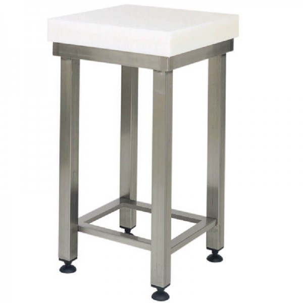 Polyethylene meat tenderizer block 8cm thick with pedestal - Forcar Multiservice