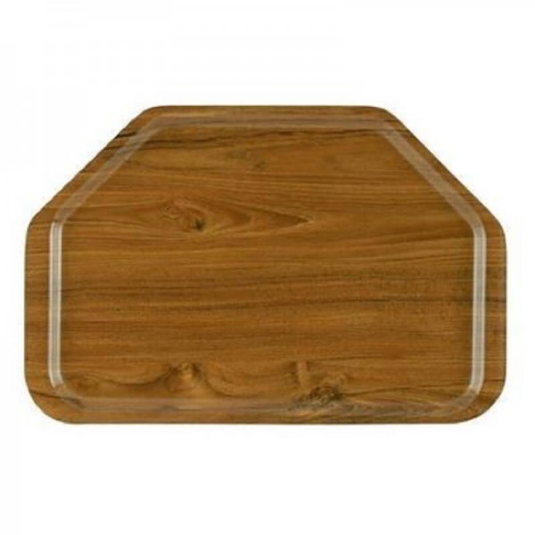 Vassoio in laminato esagonale, colore teak. - Forcar Multiservice