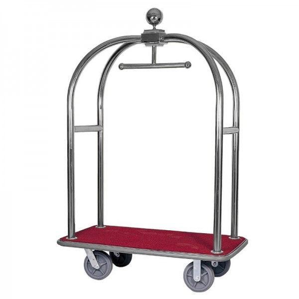 Luggage trolley with carpeted top and coat rack. PV2001 - Forcar Multiservice
