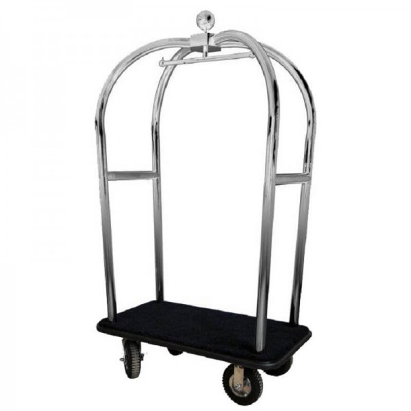 Luggage trolley with carpeted top and coat rack. PV2021 - Forcar Multiservice