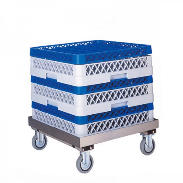 Stainless steel dishwasher basket rack trolley. CP1445-CP1446 - Forcar Multiservice