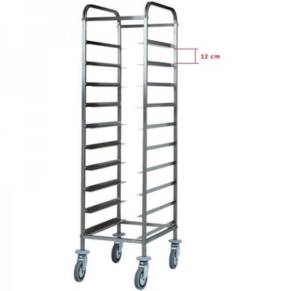 Tray trolley with stainless steel frame for 10 Gastronorm GN 1/1. CA1450 - Forcar Multiservice
