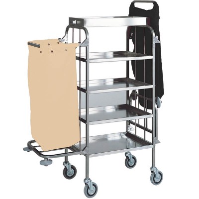 Cleaning trolley and laundry rack with 4 steel shelves. Model: CA1525 - Forcar