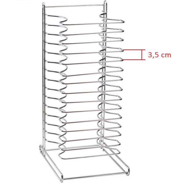 Countertop rack with stainless steel frame for round pans. Mod PT15 - Forcar Multiservice