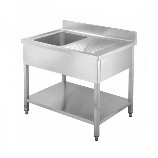 Lavello aperto in acciaio inox con una vasca, profondità 60 cm - Forcar Inox
