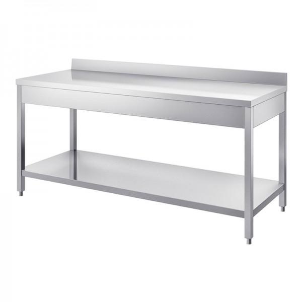 Tavolo in acciaio Forcar GDATS profondita 60 cm con alzatina - Forcar Inox