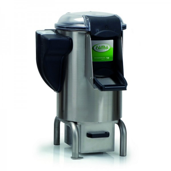 FP101 three-phase professional electric potato peeler with standard stand, 10kg capacity - Fama industries