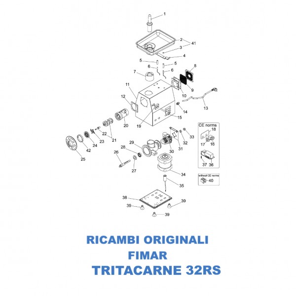 Esploso per ricambi per tritacarne Fimar 32RS - Fimar