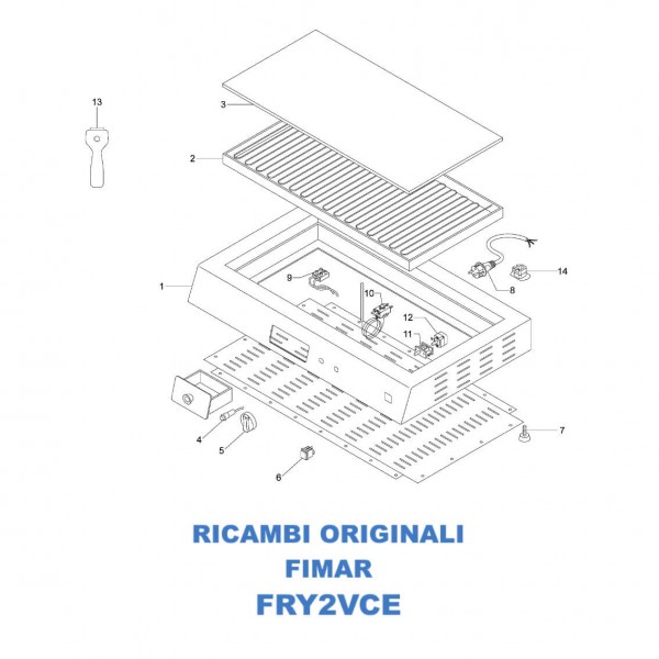 Esploso per ricambi per Fry Top elettrico vetroceramica Fimar FRY2VCE - Fimar