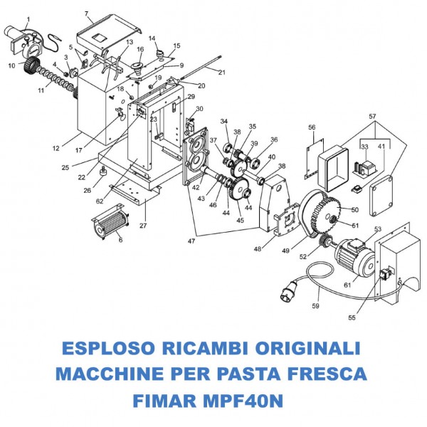 Esploso ricambi per Macchina per pasta fresca MPF40N - Fimar