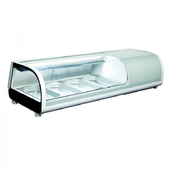 Sushi refrigerated display case with 4 GN 1/3 bowls mod: RTS42B - Forcar Refrigerated