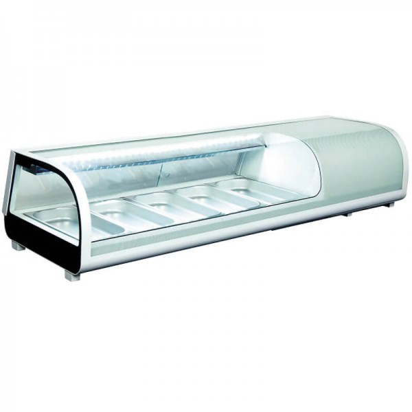 Sushi refrigerated display case with 5 GN 1/3 bowls mod: RTS52B - Forcar Refrigerated