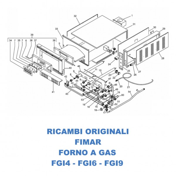 Esploso ricambi per forno a gas Fimar FGI4 - FGI6 - FGI9 - Fimar