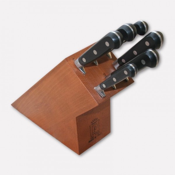 Beech wood knife block with set of 6 knives Master Chef line. 3575 - Coltellerie Paolucci