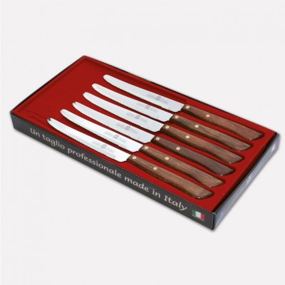 Set of 6 table knives with stainless steel blade and durafol. handle. 1719 - Coltellerie Paolucci