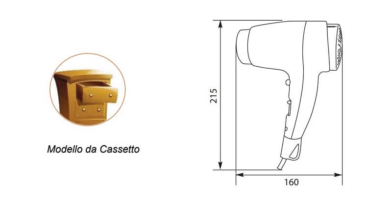 Asciugacapelli da cassetto